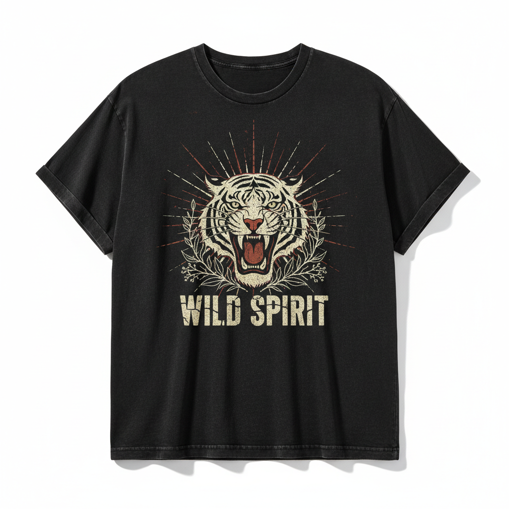 Dripgodz Vintage Print Tee Washed Black